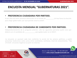 Encuesta Mensual “Gubernaturas 2021”