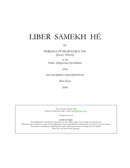 Liber Samekh Hé