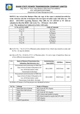 BIHAR STATE POWER TRANSMISSION COMPANY LIMITED (Reg