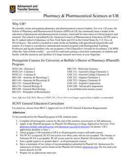 Pharmacy & Pharmaceutical Sciences at UB