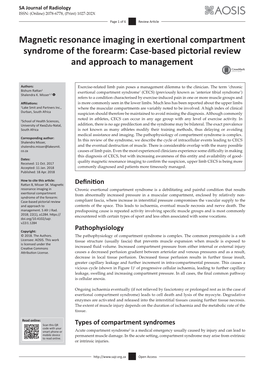 Magnetic Resonance Imaging in Exertional Compartment Syndrome of the Forearm: Case-Based Pictorial Review and Approach to Management