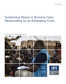 Sustaining Peace in Burkina Faso: Responding to an Emerging Crisis