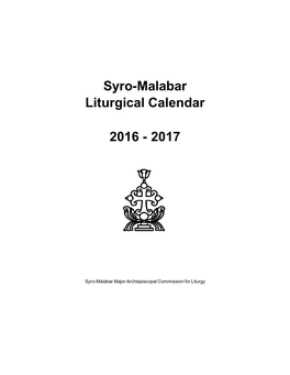 Syro-Malabar Liturgical Calendar 2016
