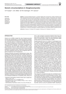 Pdf) Within the National Biodiversity Across Six Genes in the Ascomycota