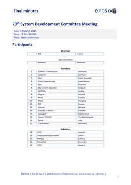 Final Minutes 79Th System Development Committee Meeting