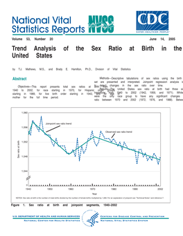 Trend Analysis of the Sex Ratio at Birth in the United States