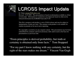 LCROSS Impact Update