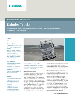 Siemens PLM Daimler Trucks Case Study