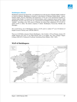 MAP of Sheikhupura