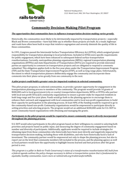 Community Decision-Making Pilot Program