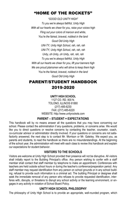 Parent/Student Handbook 2019-2020