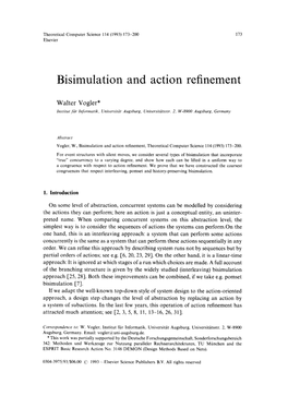 Bisimulation and Action Refinement