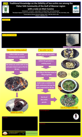 Traditional Knowledge on the Edibility of Sea Urchin Roe Among the Fisher