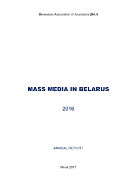 Mass Media in Belarus
