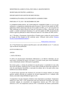 Ministério Da Agricultura, Pecuária E Abastecimento Secretaria De Política Agrícola Departamento De Gestão De Risco Rural C