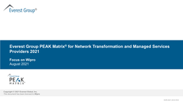 Everest Group PEAK Matrix® for Network Transformaton And