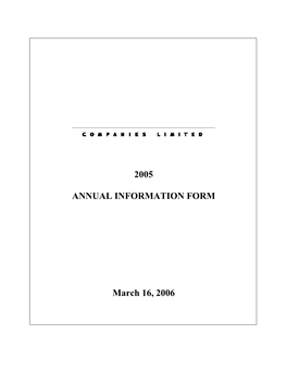 2005 Annual Information Form