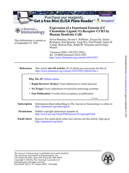 Human Dendritic Cells Chemokine Ligand 11) Receptor CCR3 By