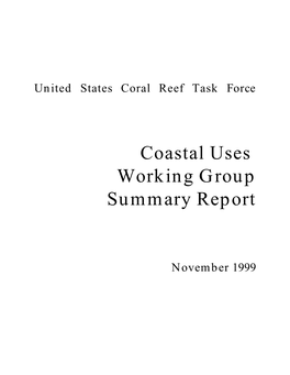 Coastal Uses Working Group Summary Report