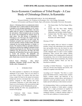 A Case Study of Chitradurga District, in Karnataka