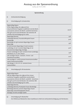 Auszug Aus Der Spesenordnung