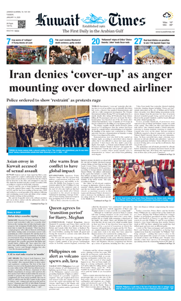 Cover-Up’ As Anger Mounting Over Downed Airliner Police Ordered to Show ‘Restraint’ As Protests Rage