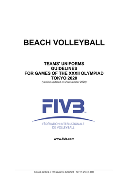 Olympic Games Beach Volleyball Uniform Guidelines