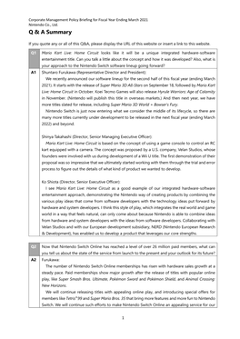 Corporate Management Policy Briefing for the Fiscal Year Ending