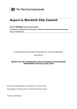 Report to Norwich City Council