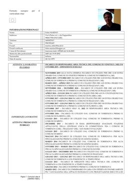 Formato Europeo Per Il Curriculum Vitae