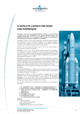 A Satellite Launch for Spain and Azerbaijan