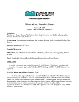 Citizens Advisory Committee Minutes