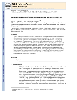 NIH Public Access Author Manuscript J Electromyogr Kinesiol