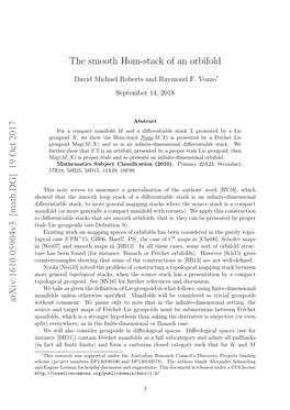 The Smooth Hom-Stack of an Orbifold Arxiv:1610.05904V3 [Math.DG]