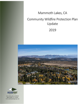 Mammoth Lakes, CA Community Wildfire Protection Plan Update 2019