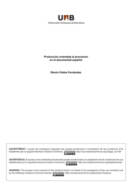 Producción Orientada Al Procomún En El Documental Español