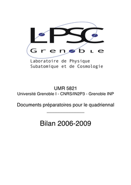 Bilan 2006-2009