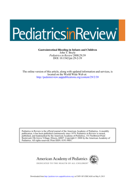 Gastrointestinal Bleeding in Infants and Children