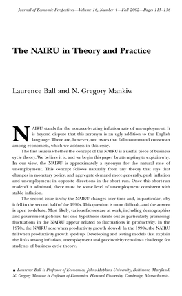 The NAIRU in Theory and Practice