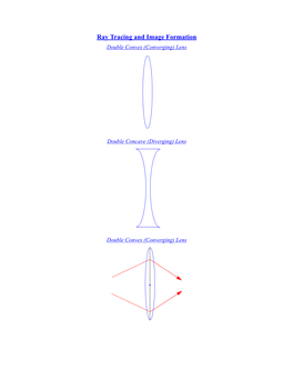 Ray Tracing and Image Formation Double Convex (Converging) Lens