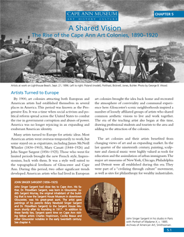 Chapter 5 a Shared Vision: the Rise of the Cape Ann Art Colonies, 1890-1920
