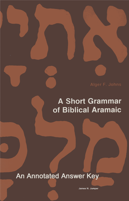 A Short Grammar of Biblical Aramaic