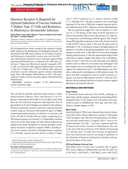 Mannose Receptor Is Required for Optimal Induction of Vaccine