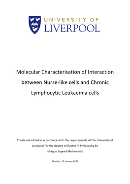 Molecular Characterisation of Interaction Between Nurse-Like Cells and Chronic Lymphocytic Leukaemia Cells