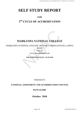 Self Study Report of MARKANDA NATIONAL COLLEGE