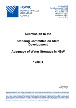 Water Storages in NSW