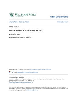 Marine Resource Bulletin Vol. 32, No. 1