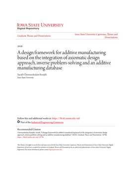 A Design Framework for Additive Manufacturing Based on The