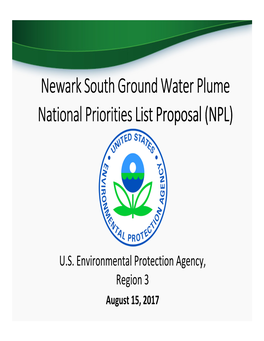 Presentation Slides: National Priorities List (Npl) Proposal