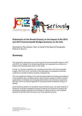 Addendum About the Wangaratta Festival of Jazz & Blues